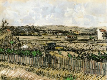  links - Ernte in der Provence an der linken Montmajour Vincent van Gogh